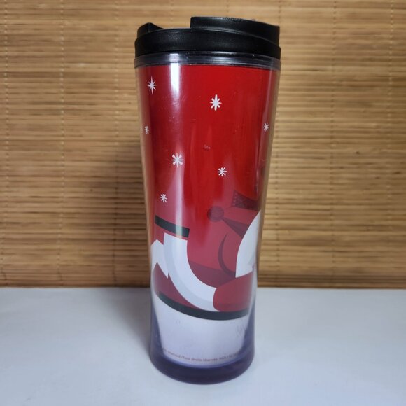 Starbucks 2011 Travel Tumbler Cup Holiday Snow Fun Christmas Dog and Snowflakes - Picture 4 of 14